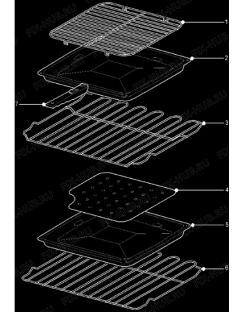 Взрыв-схема плиты (духовки) Aeg 3215V-D - Схема узла Oven equipment